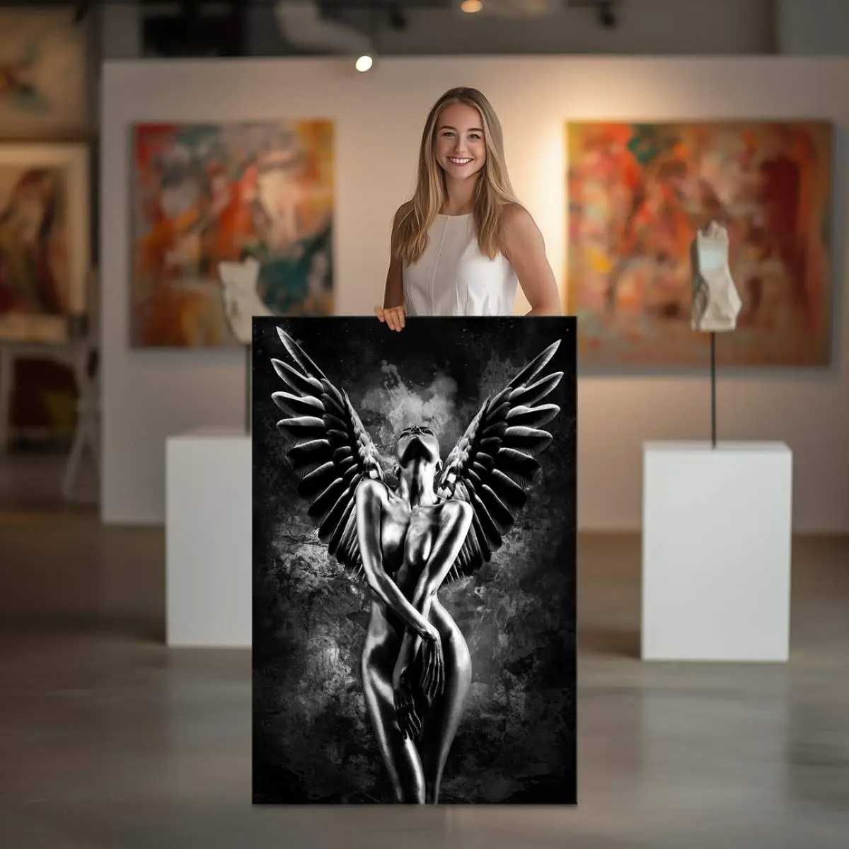 Leinwandbild Sensual Angel Black and White Abstrakt Leinwandbild Sensual Angel Black and White Abstrakt