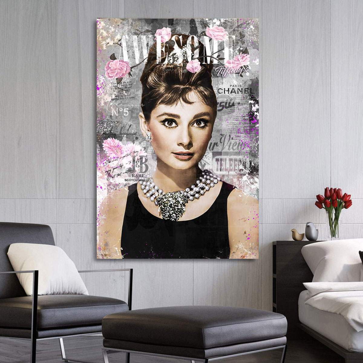 Audrey Hepburn auf Acrylglas von Ron Danell
