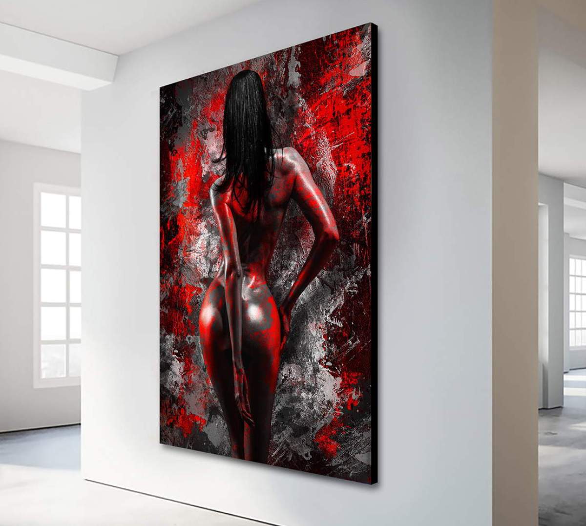 Leinwandbild Sensual Red Woman Abstrakt Backside
