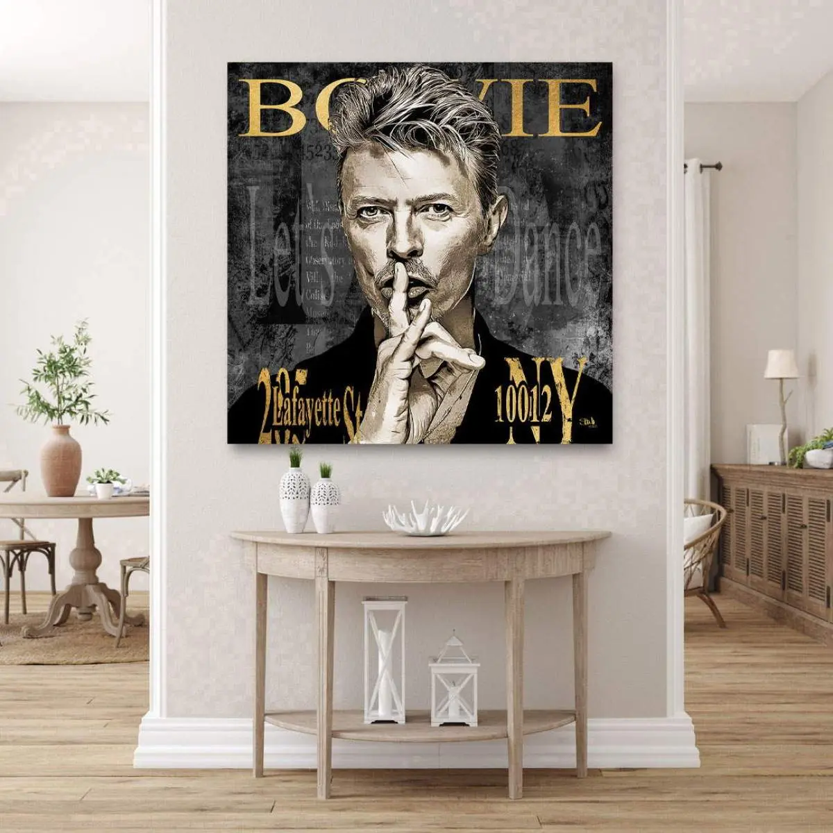 David Bowie Blattgold Bild von Kunstgestalten24
