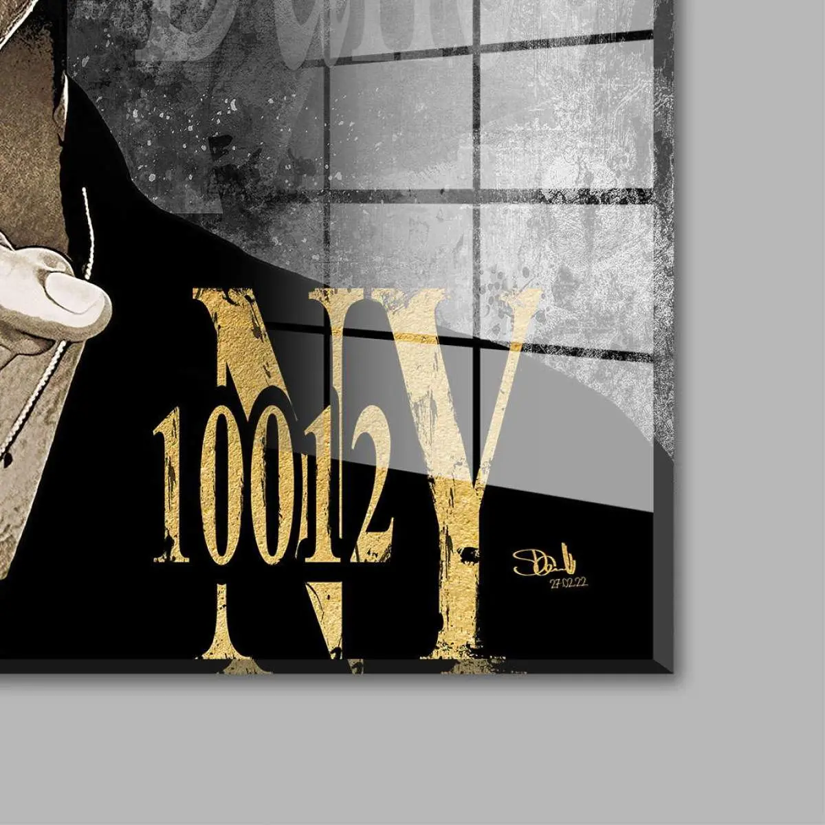David Bowie Blattgold Bild von Kunstgestalten24