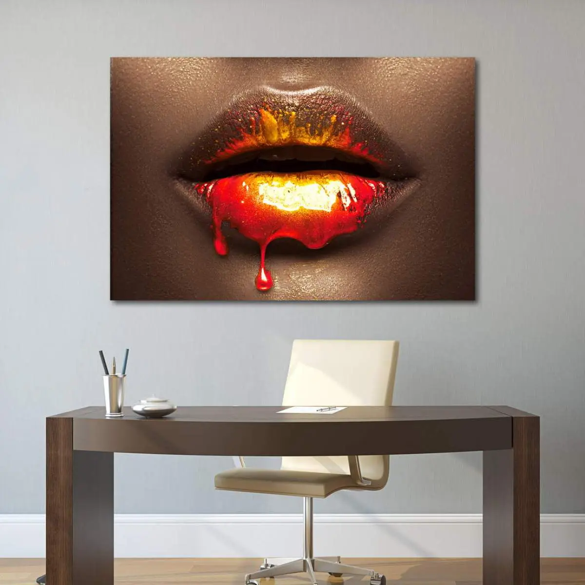 Lippen-Wandbild-Leinwandbild Lippen-Wandbild-Leinwandbild