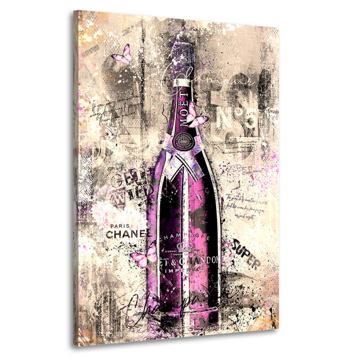 Champagner Aluminium Wandbild