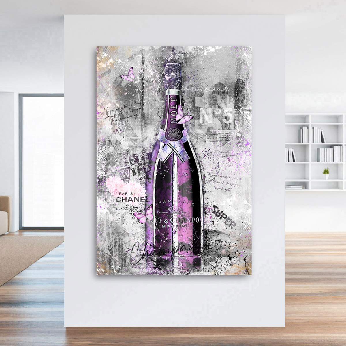 Champagner Aluminium Wandbild