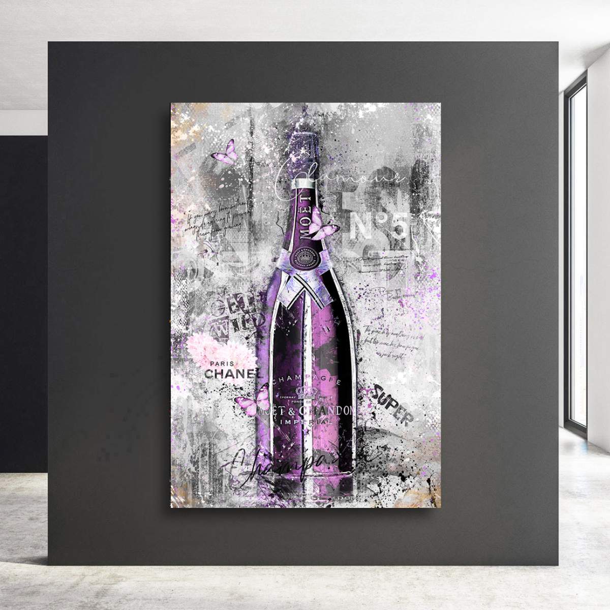 Champagner Aluminium Wandbild