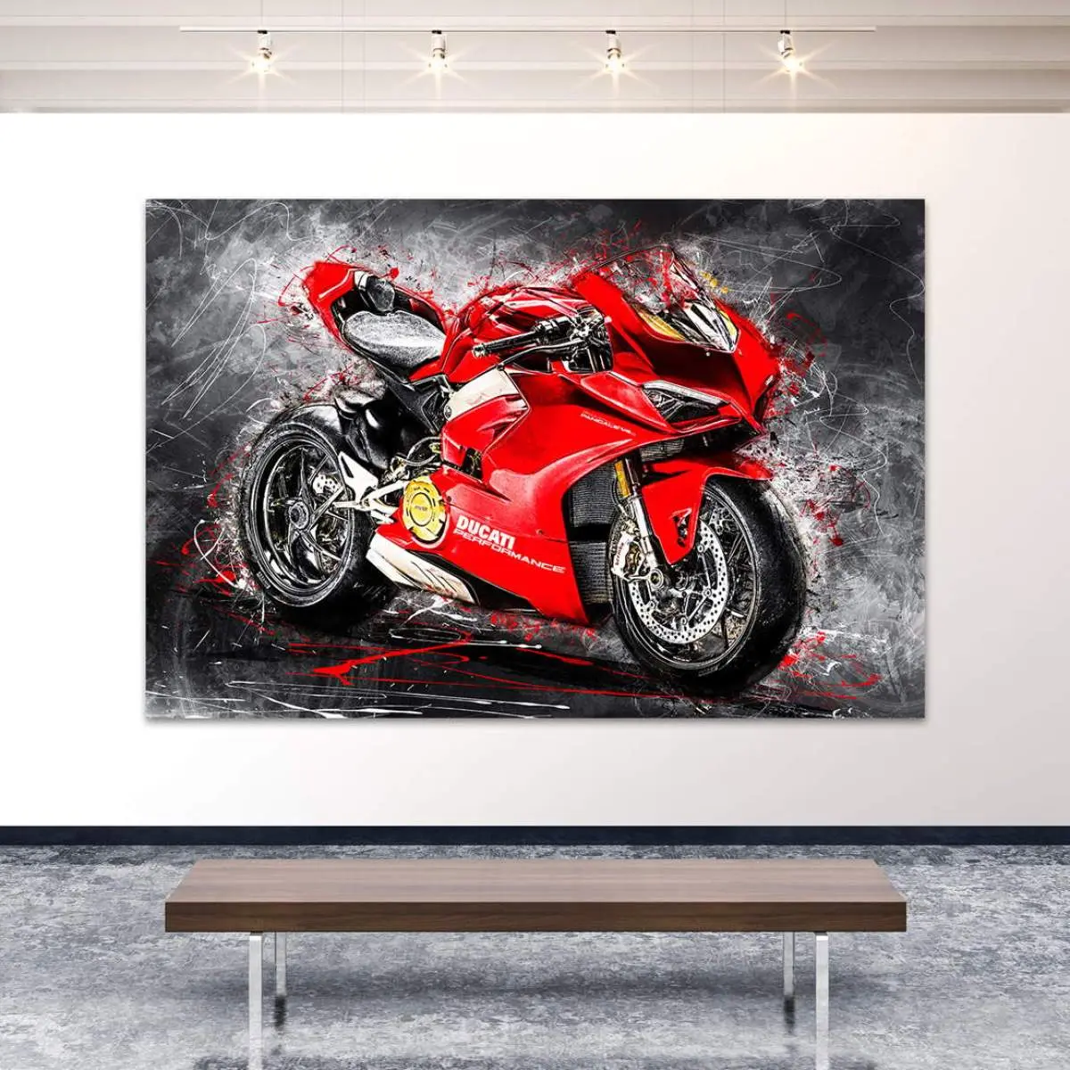 Wandbild Leinwandbild Ducati Panigale V4 Abstrakt Motorradbild