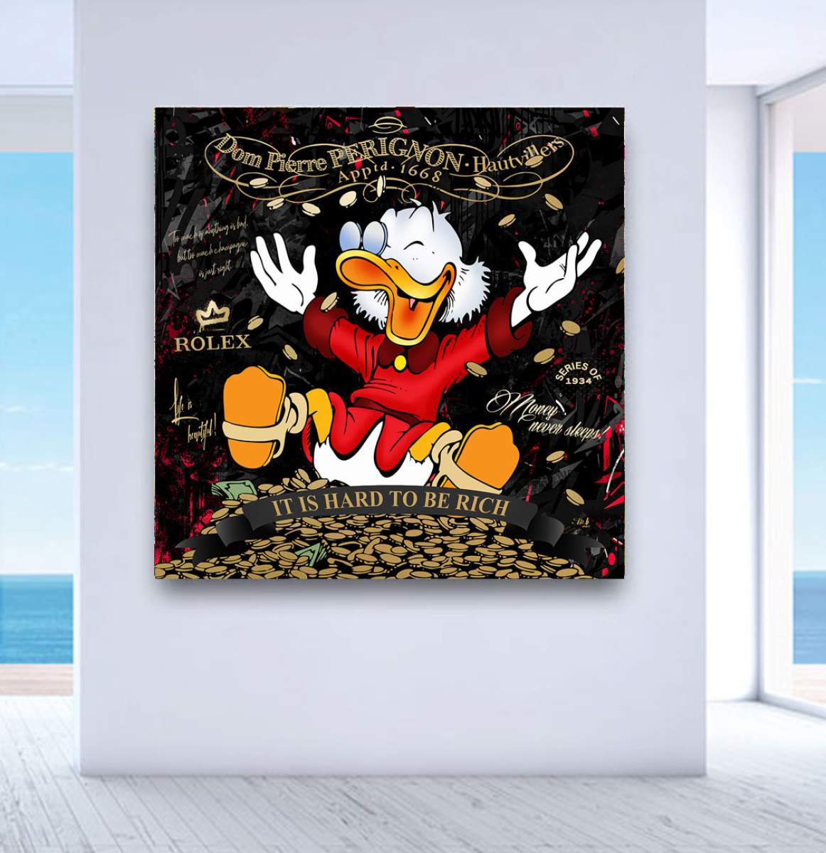 Leinwandbild Dagobert Hart To Be Rich