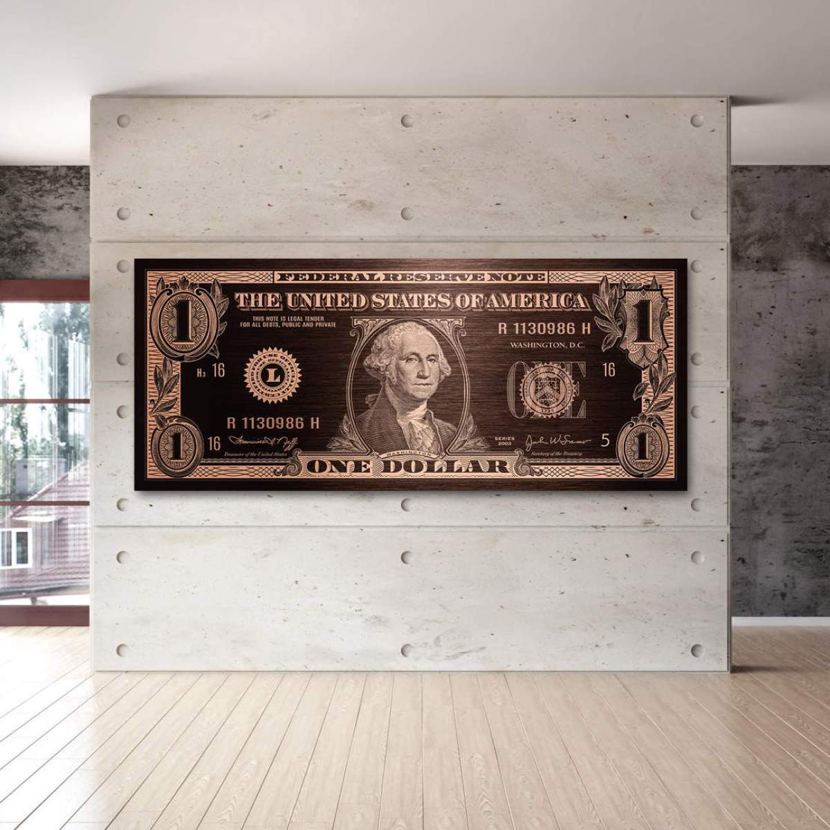 one Dollar Wandbild von Ron Danell