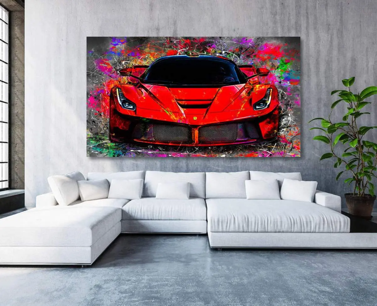 Ferrari als Leinwandbild von Roland Menzel | Kunstgestalten24