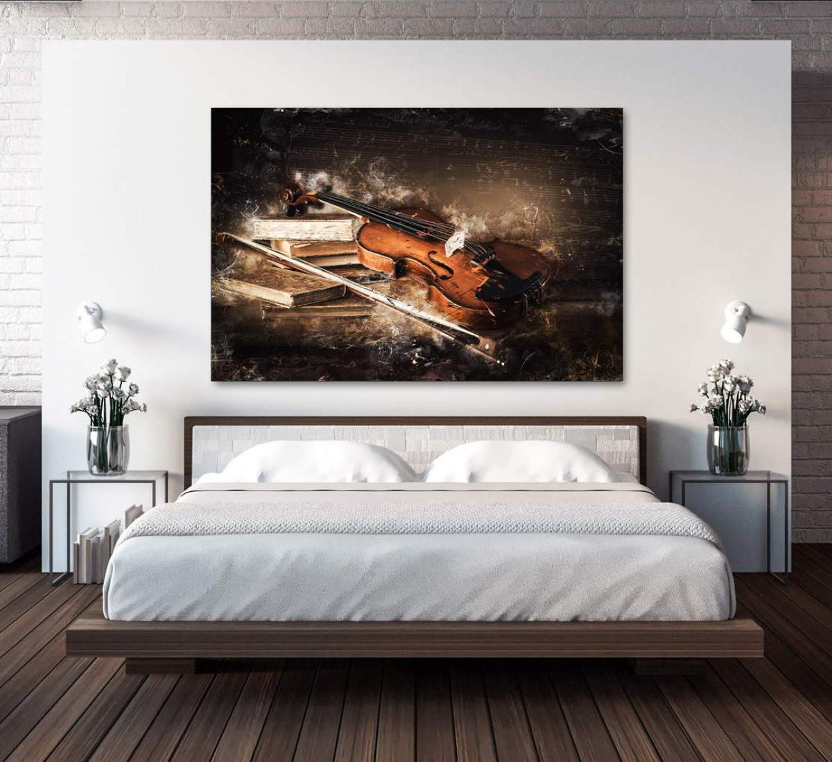 Geige-Leinwandbild-Wandbild
