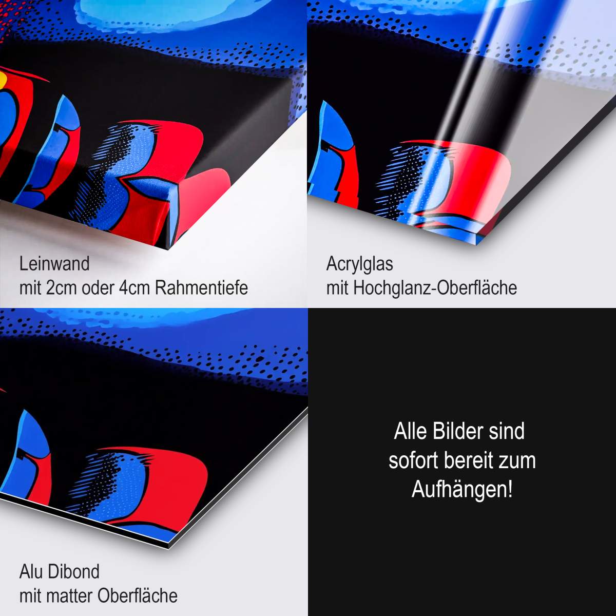 Blauer Elefant Wandbild