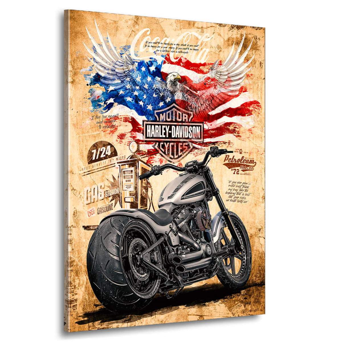 Harley Davidson Wandbild Kunstgestalten24