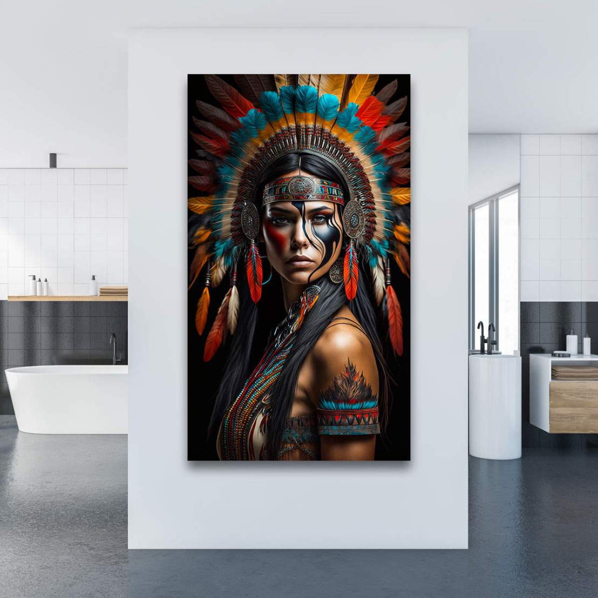 Wandbild Indianerin von Kunstgestalten24