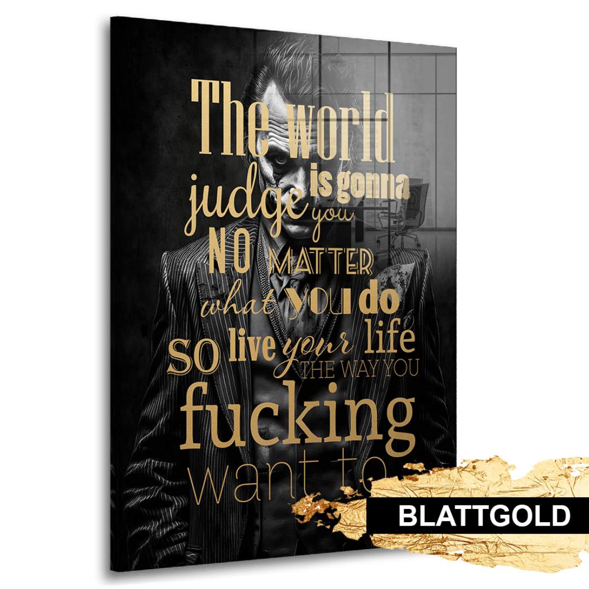 Joker Blattgold Bild von Kunstgestalten24