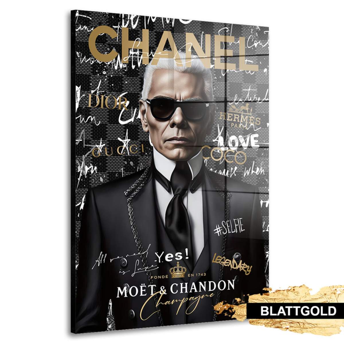 Blattgold Weltkarte von Kunstgestalten24