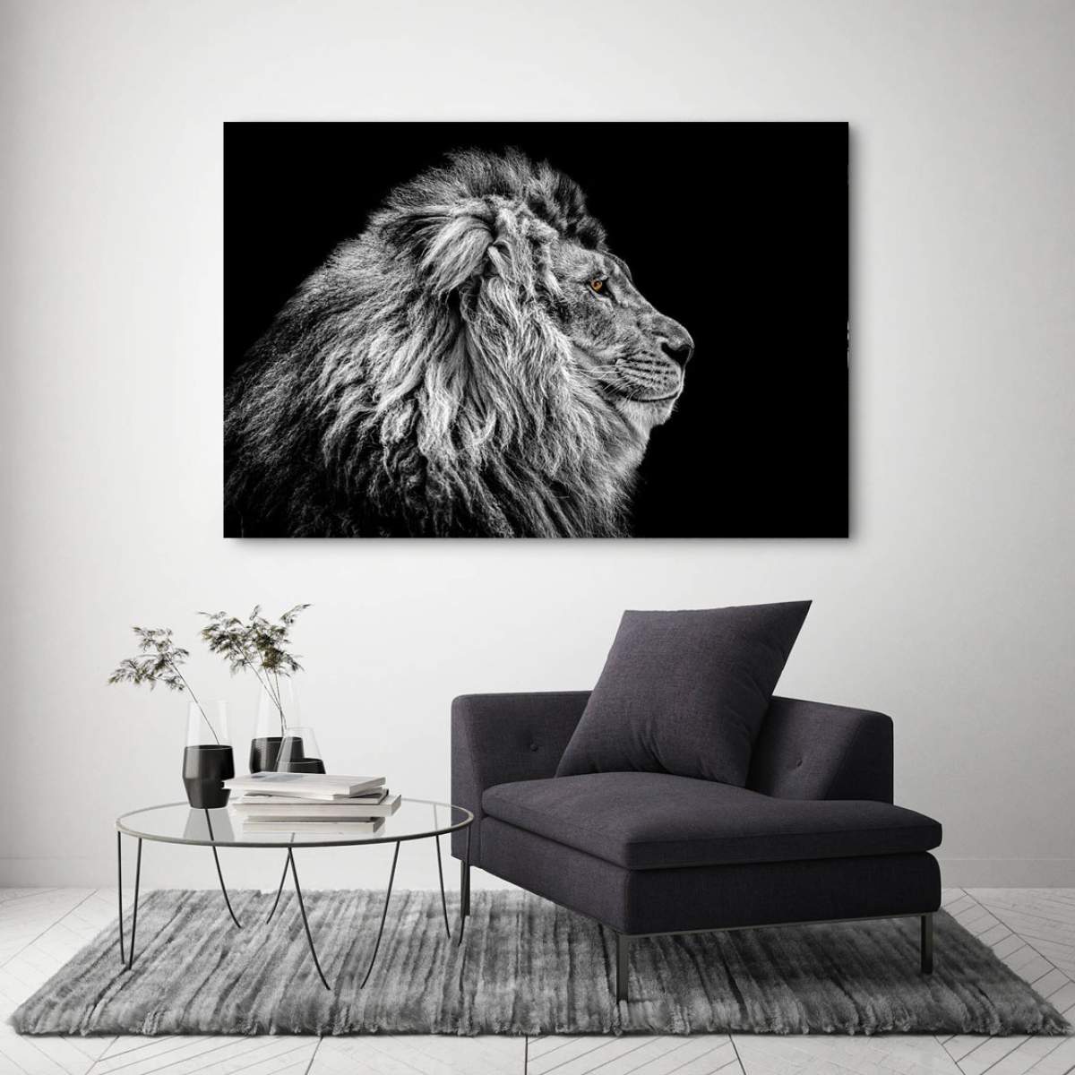 Löwe-Leinwandbild