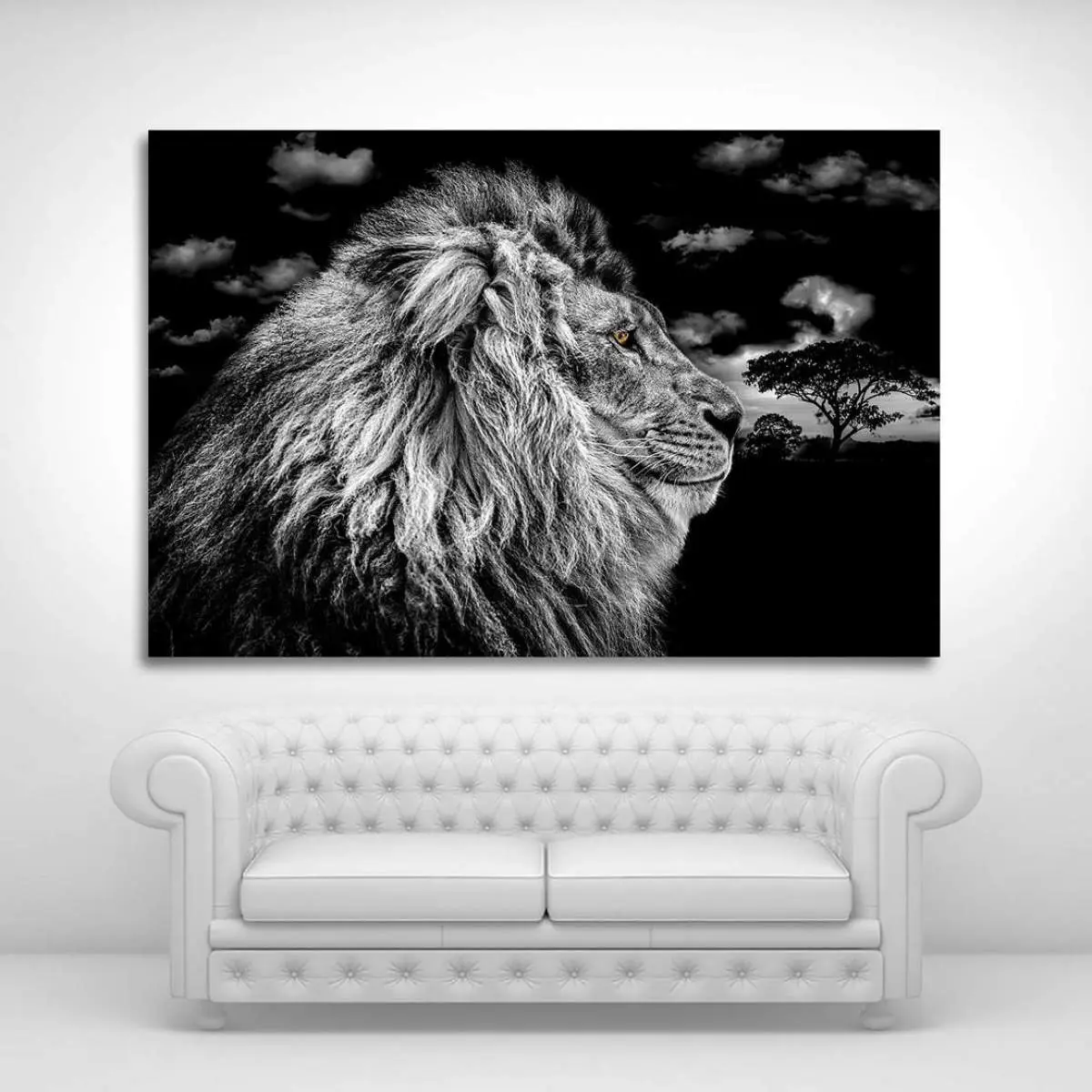 Löwe-Leinwandbild-Wandbild
