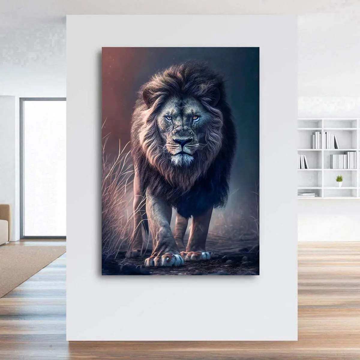 Löwen Leinwandbild von Kunstgestalten24