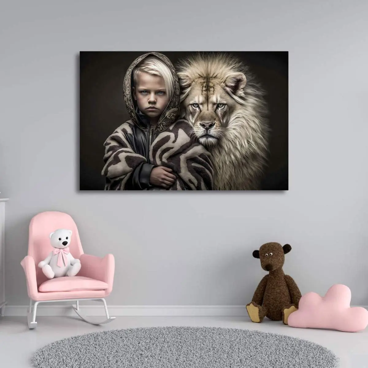 Löwenkind Leinwandbild von Kunstgestalten24