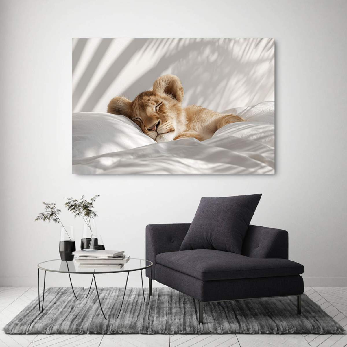 Schlafender Löwe Wandbild von Kunstgestalten24