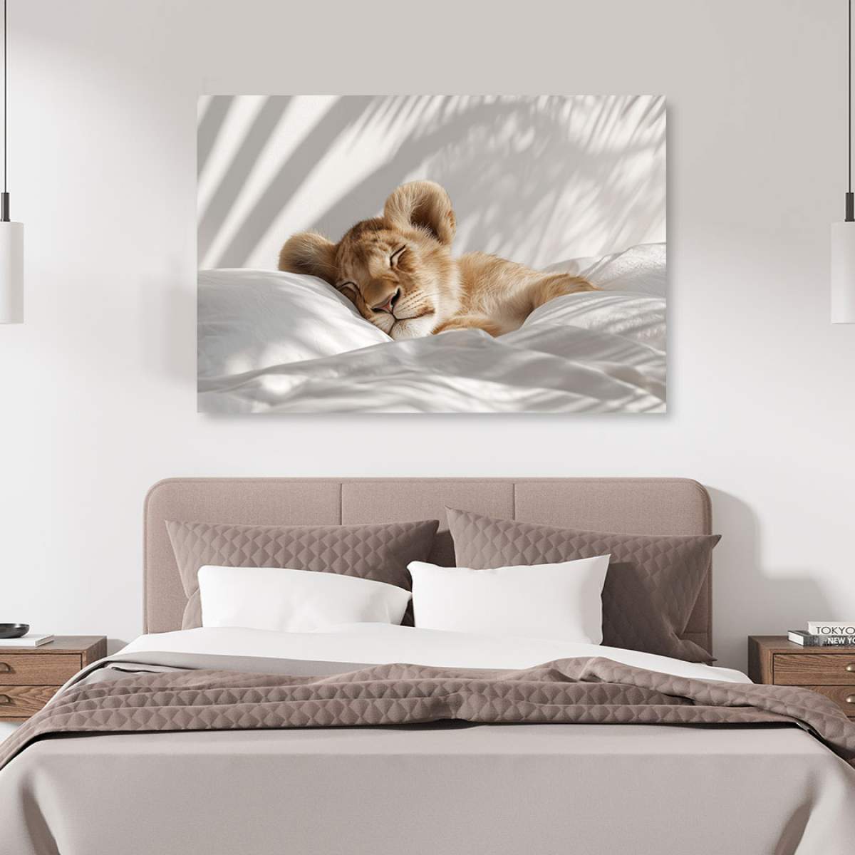 Schlafender Löwe Wandbild von Kunstgestalten24