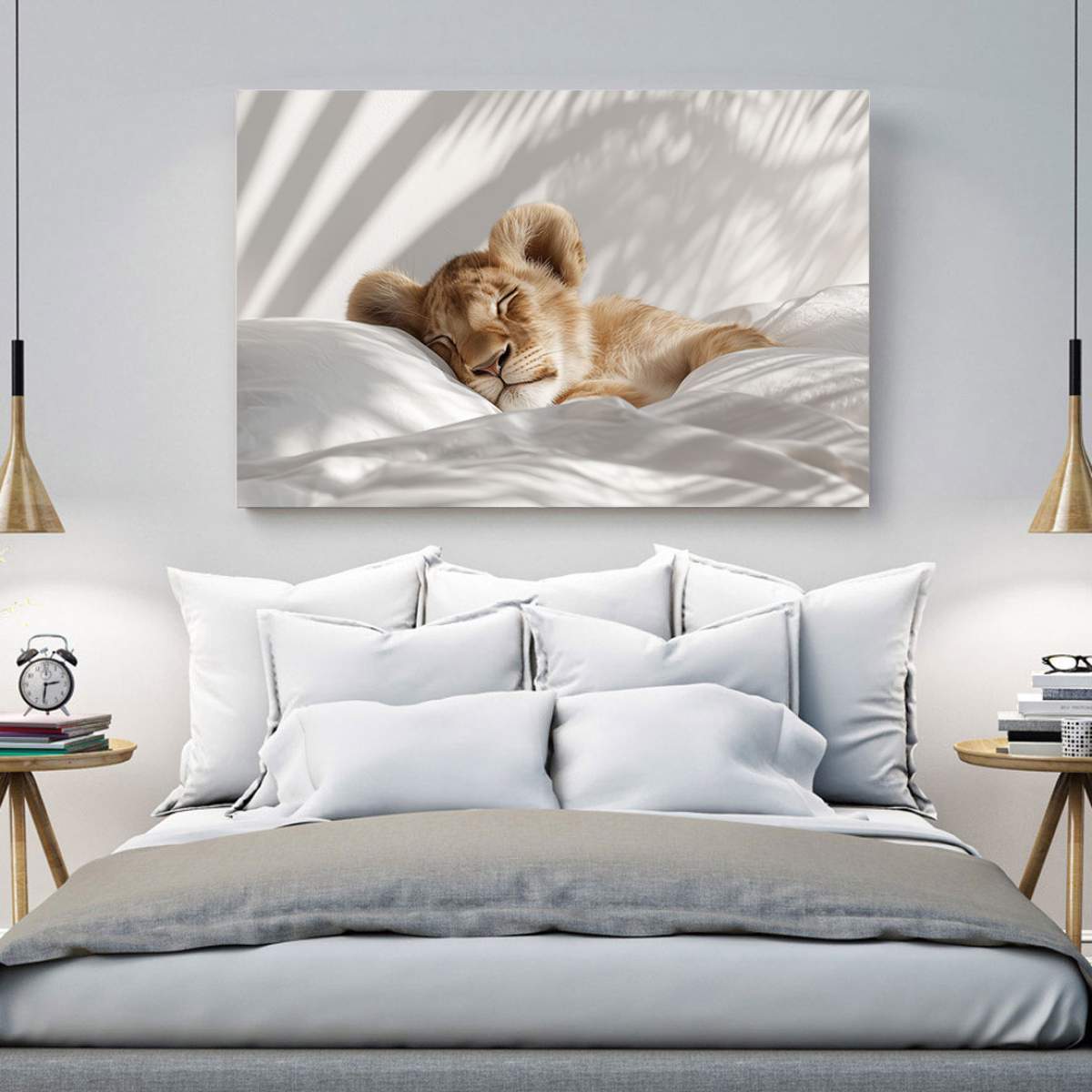 Schlafender Löwe Wandbild von Kunstgestalten24