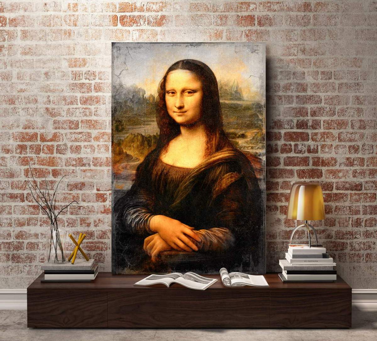 Mona Lisa Kunstdruck kein Poster Bild Leinwand Bilder mit Keilrahmen Da Vinci