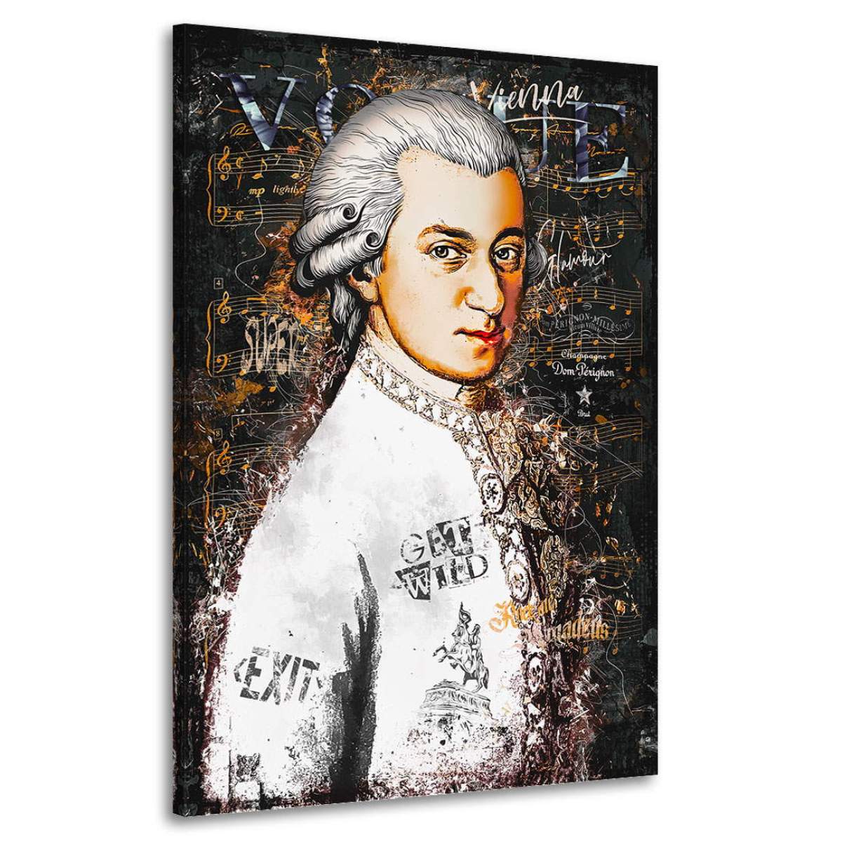 Wandbild Leinwandbild Mozart Pop Art Style