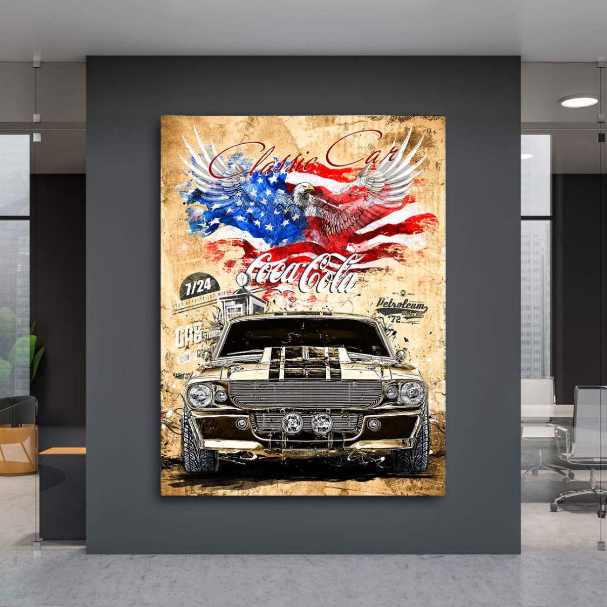 Ford Mustang Wandbild Kunstgestalten24