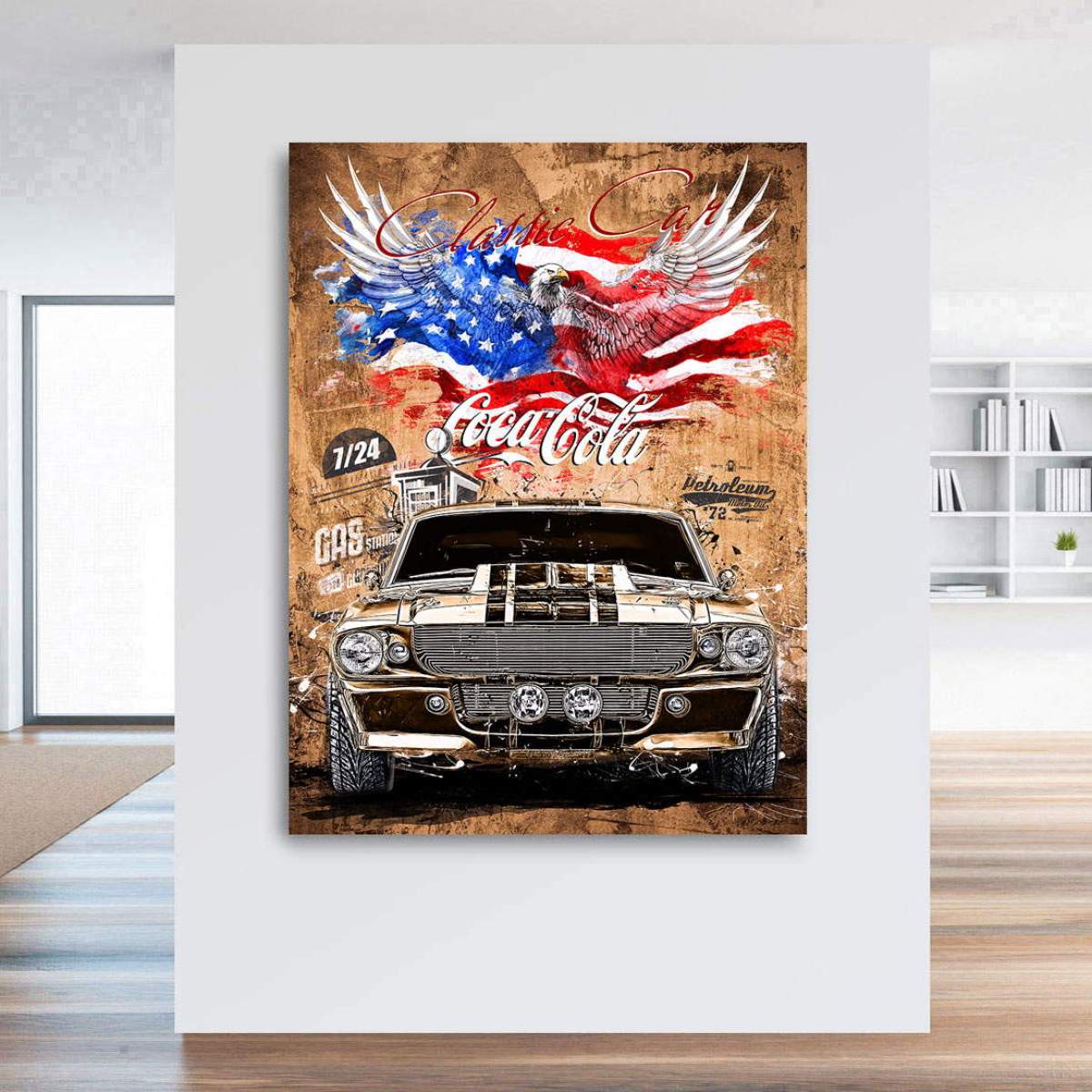 Ford Mustang Wandbild Kunstgestalten24