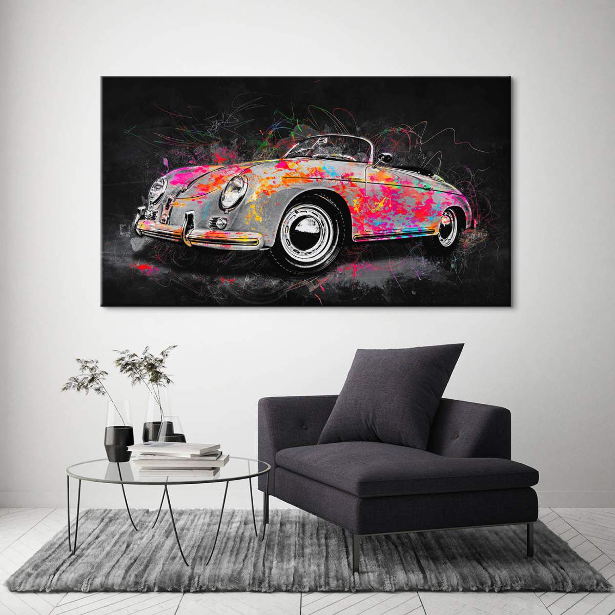 Auto Wandbild Leinwandbild Porsche Speedster Pop Art