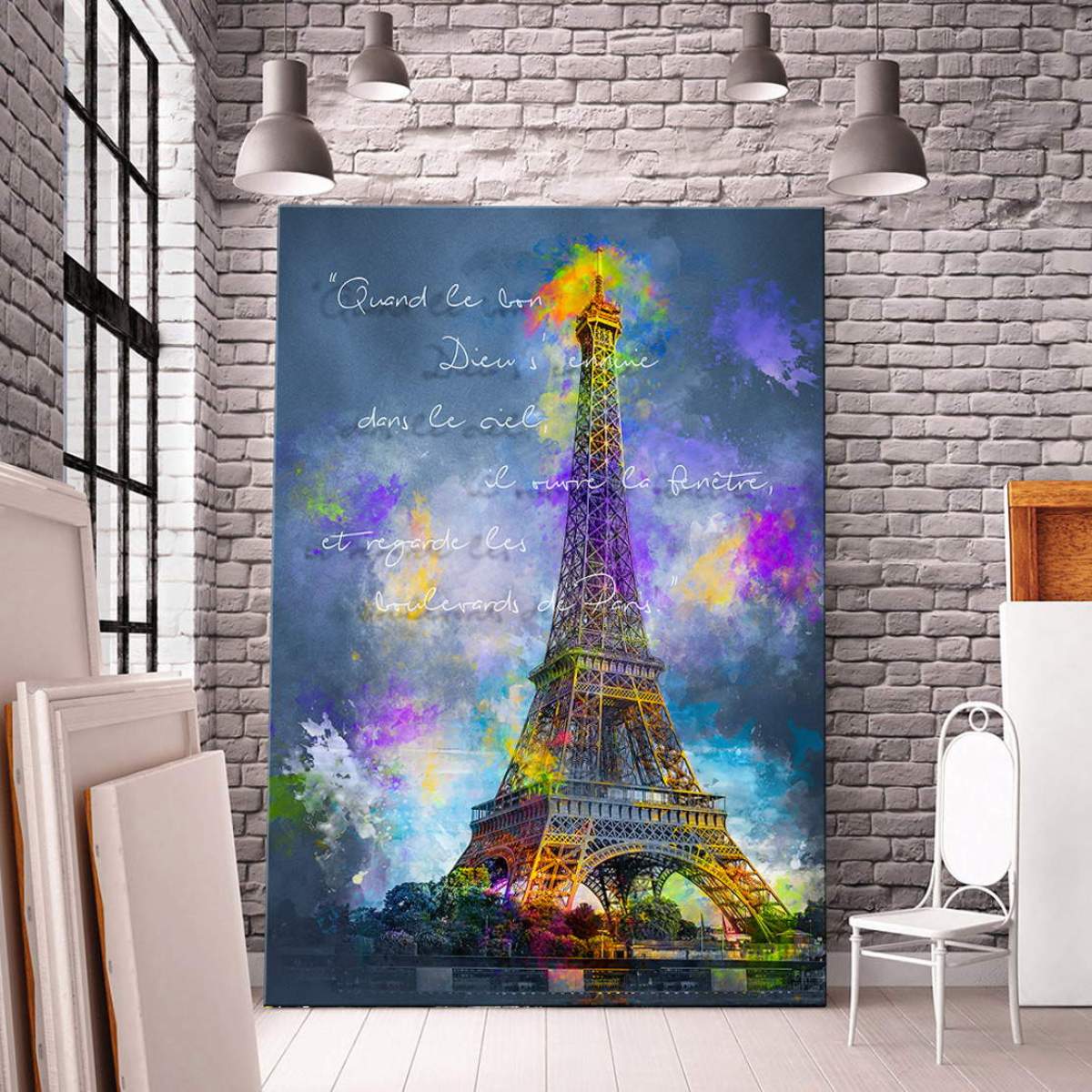 Wandbild Leinwandbild Paris Eiffelturm Abstrakt