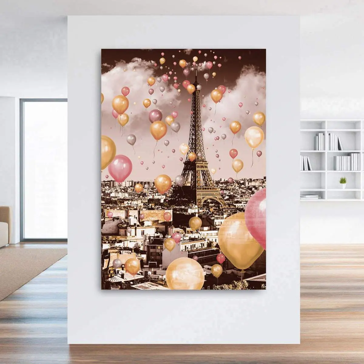 Wandbild Leinwandbild Paris Balloon Retro
