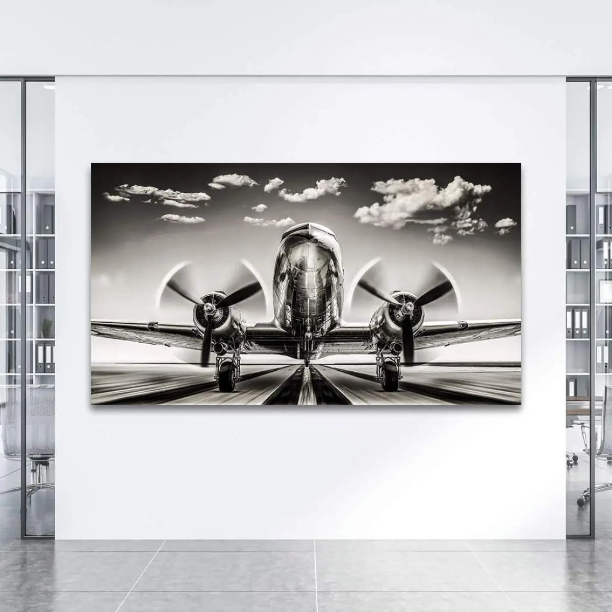 Wandbild Leinwandbild Propeller Flugzeug Retro