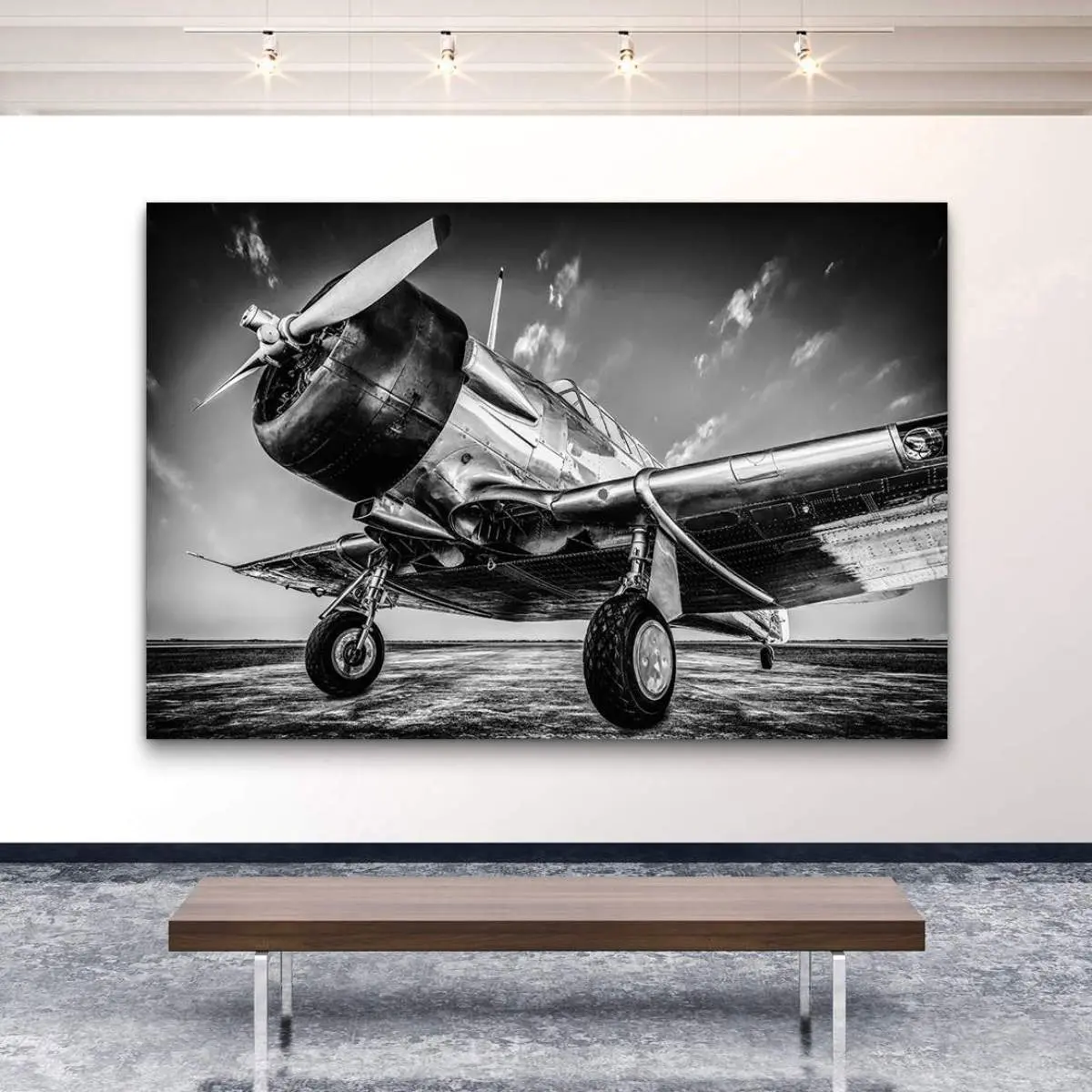 Wandbild Leinwandbild Historisches Propeller Flugzeug
