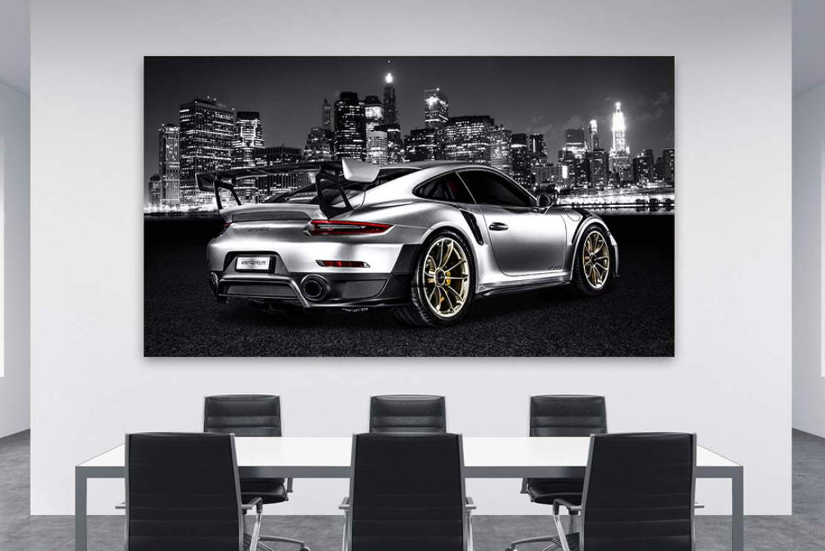 Wandbild Leinwandbild Porsche GT2 RS City Style