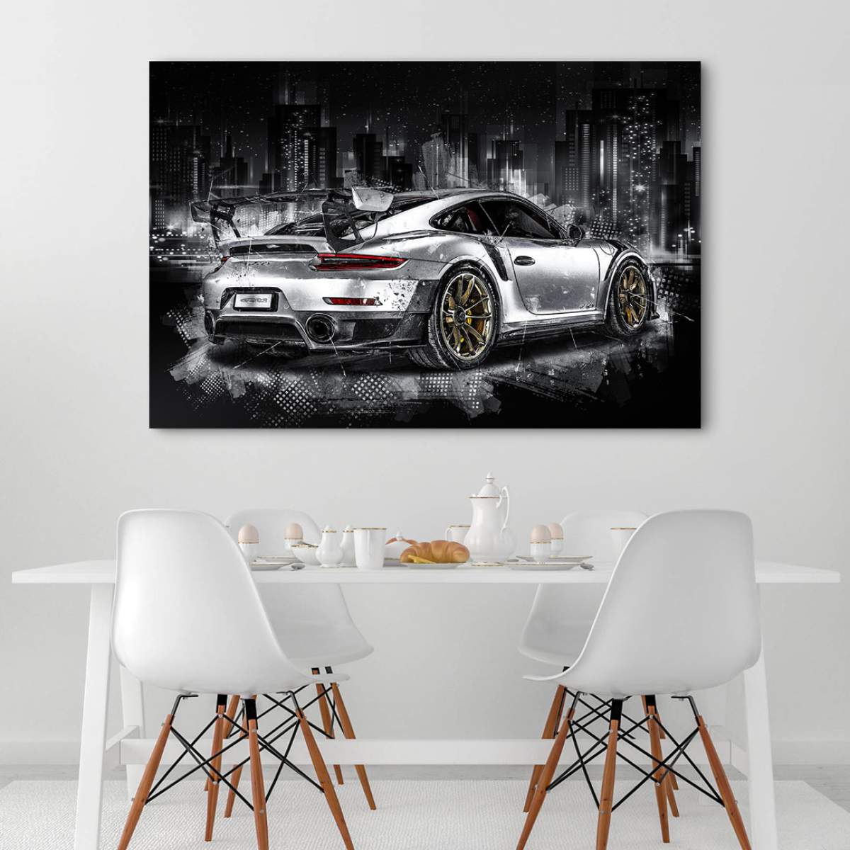 Auto Wandbild Leinwandbild Porsche GT2 RS Abstrakt