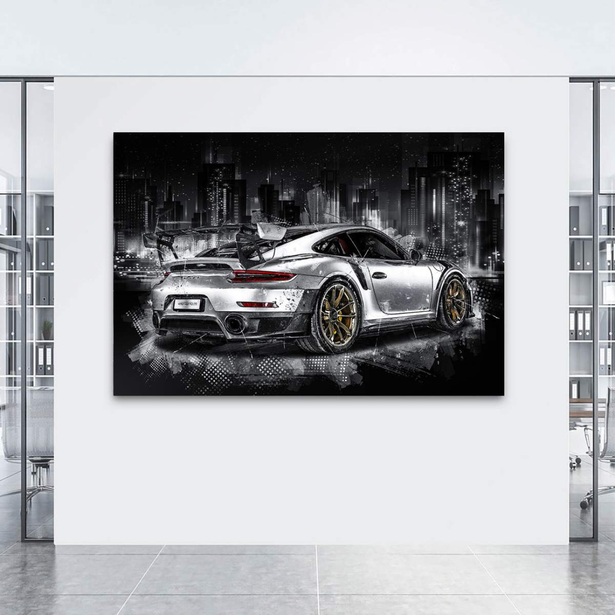 Auto Wandbild Leinwandbild Porsche GT2 RS Abstrakt