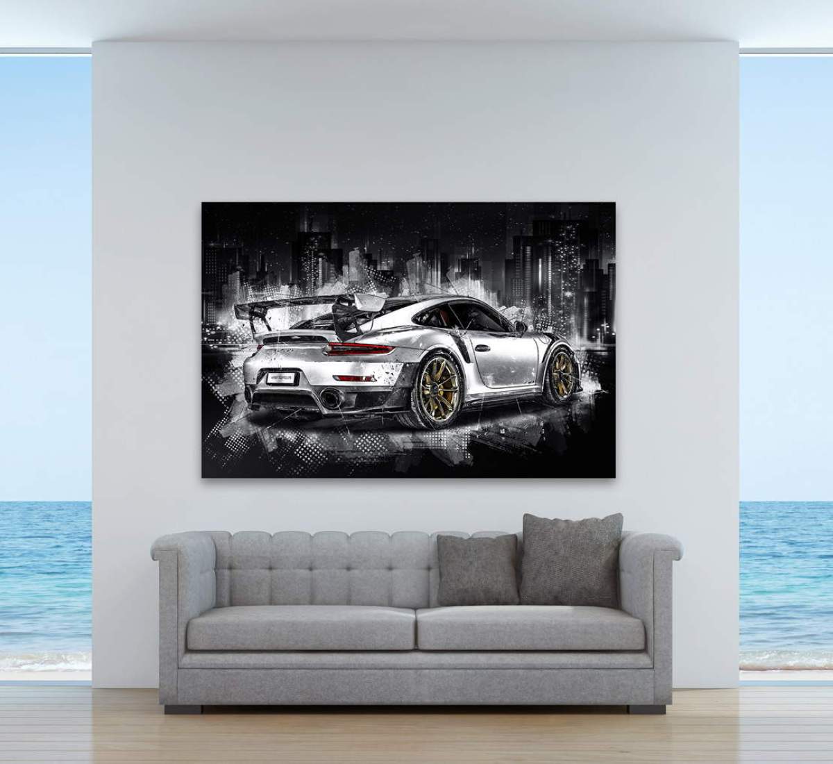 Wandbild Leinwandbild Porsche GT2 RS Abstrakt