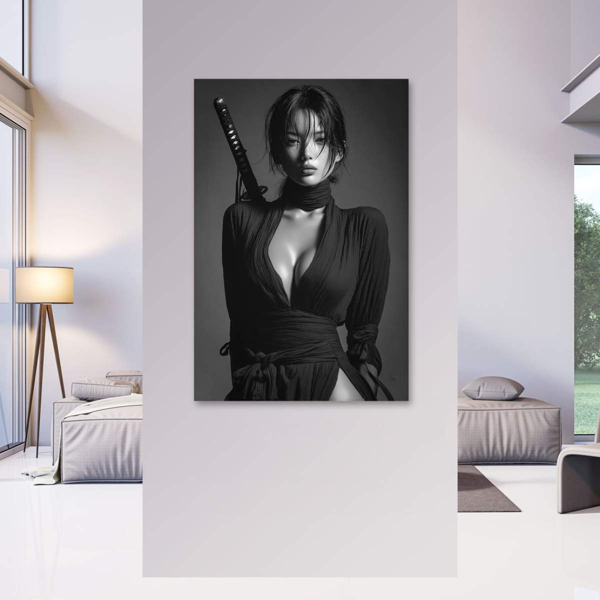 Samurai Wandbild Kunstgestalten24 Samurai Wandbild Kunstgestalten24