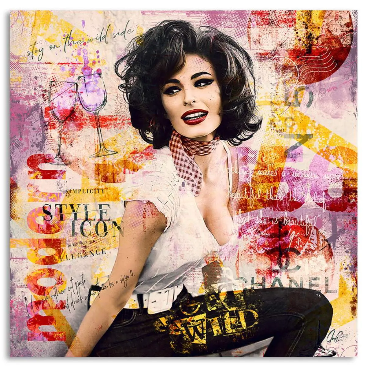 Sophia Loren Wandbild von Roland Menzel