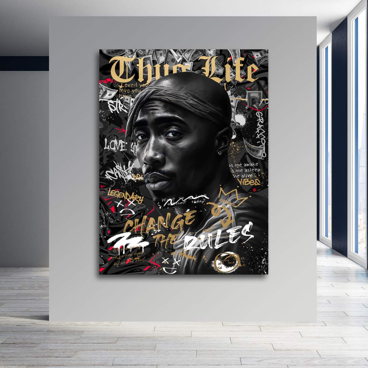 Tupac Blattgold Bild von Kunstgestalten24
