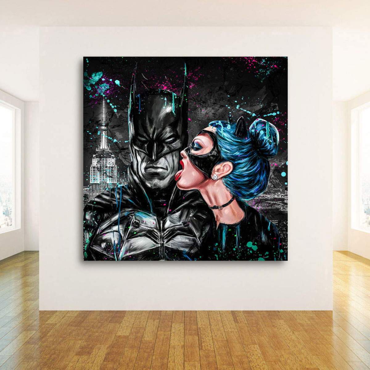 Batman Catwoman Wandbild von Kunstgestalten24