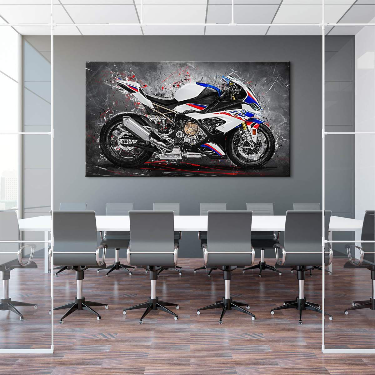 Wandbild Leinwandbild BMW S1000RR 2019 Dark Style