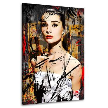 Wandbild Leinwandbild Audrey Hepburn Abstrakt Black