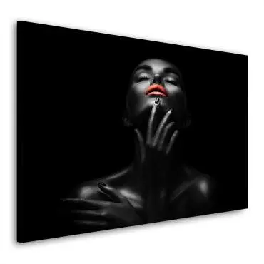 Wandbild Leinwandbild sensual dark Woman Red