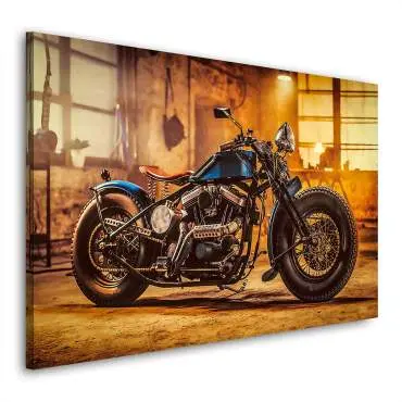 Wandbild Leinwandbild Custom Bobber Motorradbild