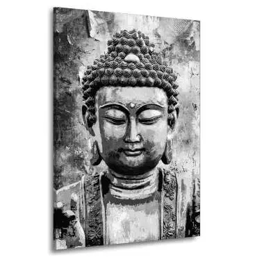 Wandbild Leinwandbild Buddha black and white