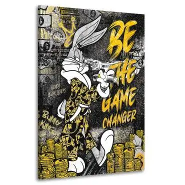 Leinwandbild Mr. Bunny Game Changer Black Style