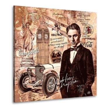 Charlie Chaplin auf Aludibond von Ron Danell